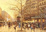 Eugene Galien-laloue Famous Paintings - A Paris Street Scene